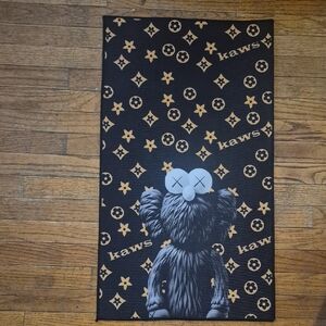 Black and Gold Kaws Art Rug